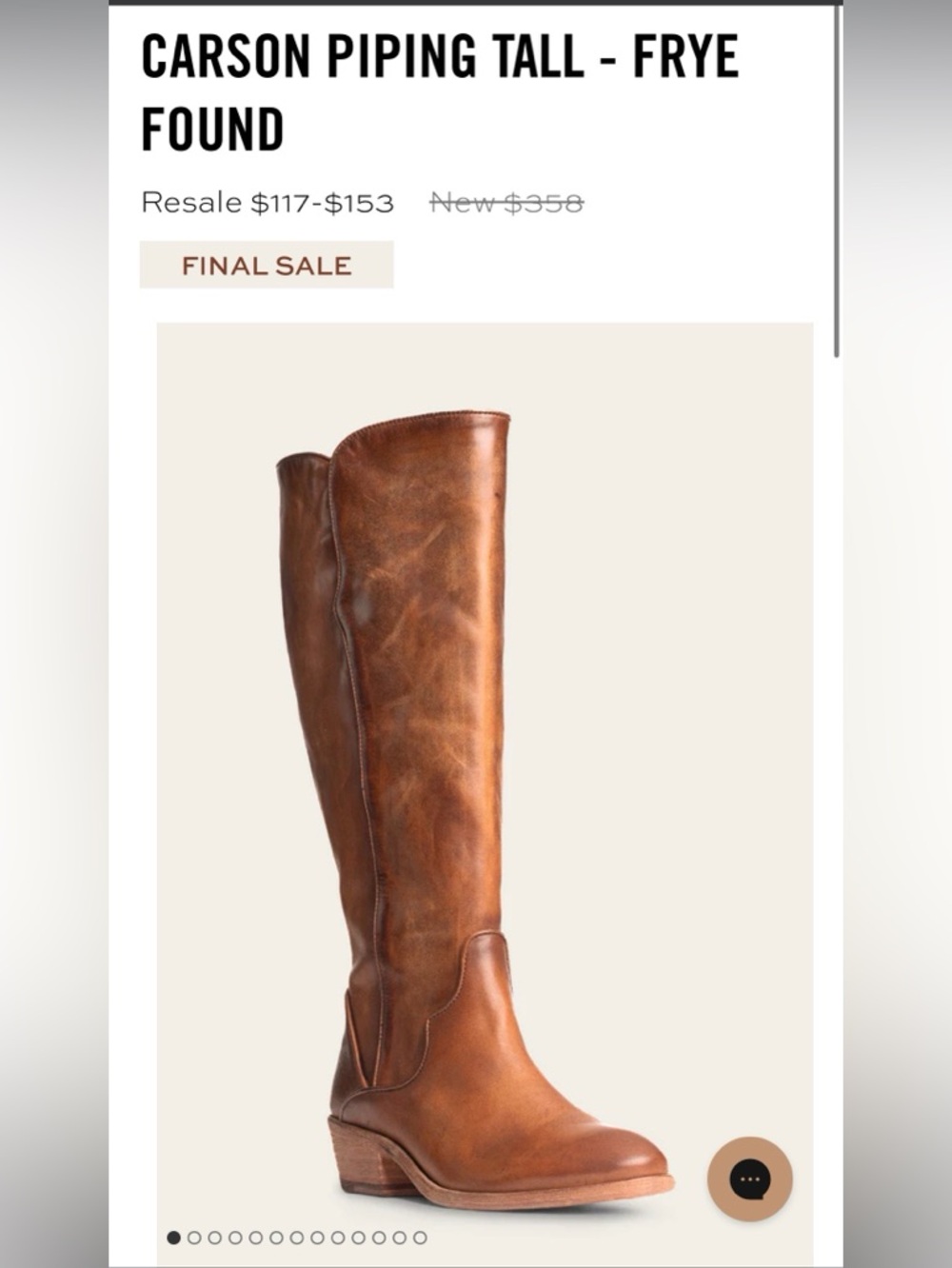 Frye Carson Piping Tall Brown Leather Boots - Picture 11 of 11